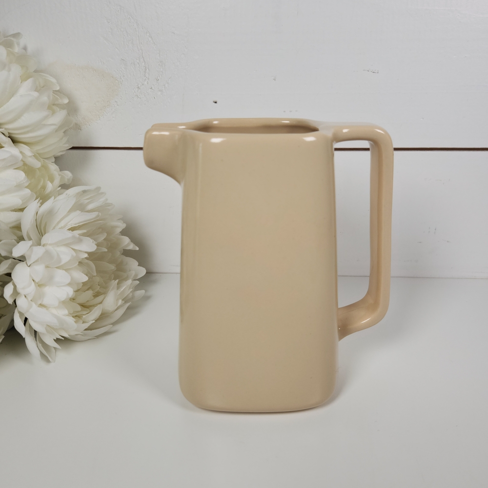 Mid Century Royal Haeger Beige Pottery Pitcher 6" | Modern Pitcher Vase | Jug